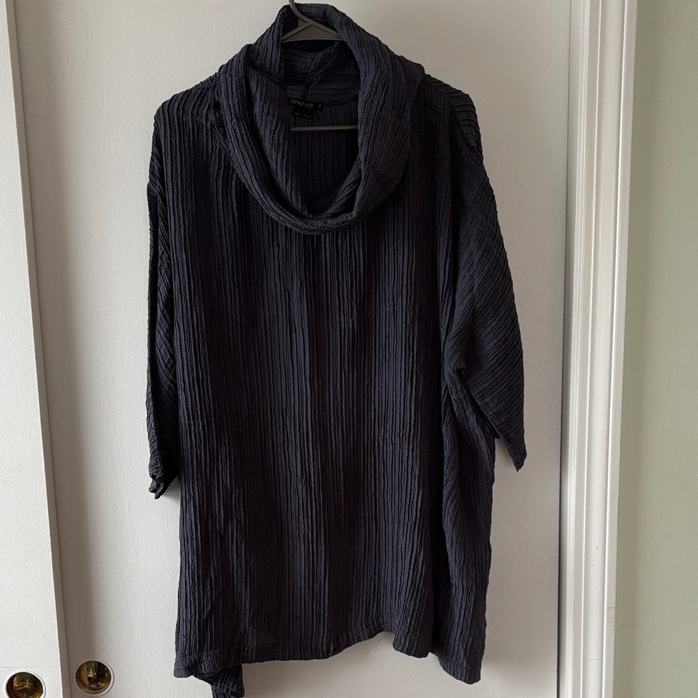 Grizas Crinkled Silk Cowl neck Tunic XL